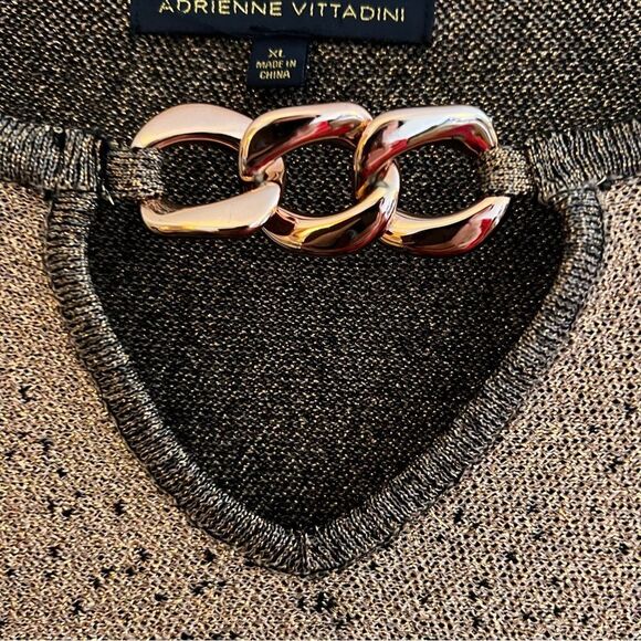 Rose Gold ADRIENNE VITTADINI Elbow Sleeve Dolman Sweater w/Chainlink Keyhole XL - Picture 7 of 12